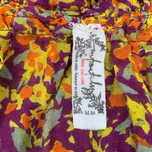 Free People Intimately Top Floral Print Spaghetti Straps Purple/Yellow Size M - Picture 8 of 8
